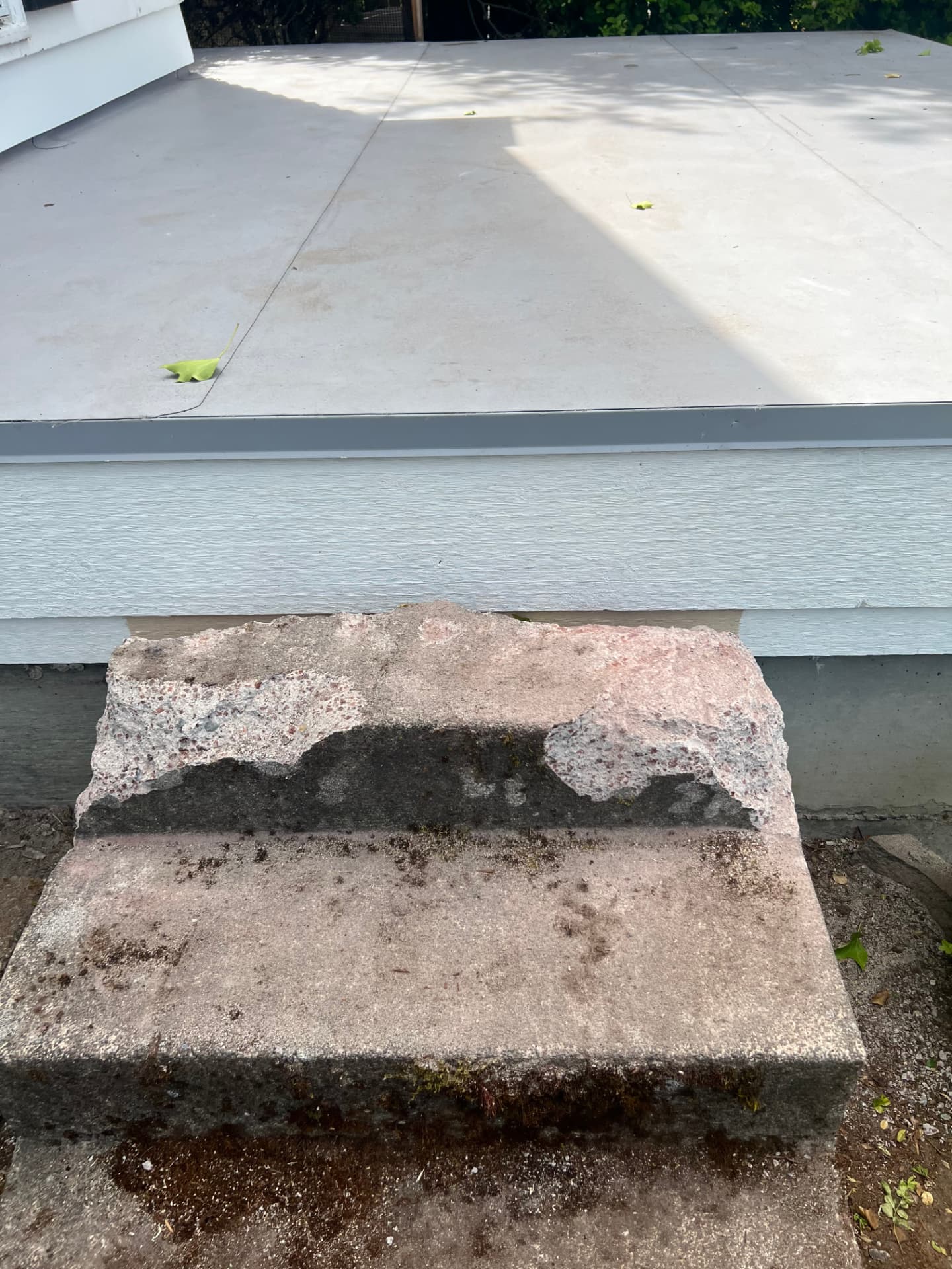 Close up of weathered concrete steps ready for breakout and removal